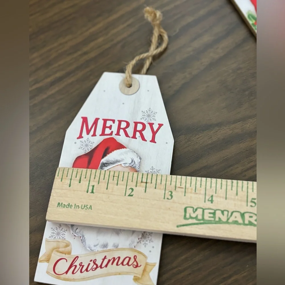 Christmas ornaments or package tags Set of 5  6” tall 3”